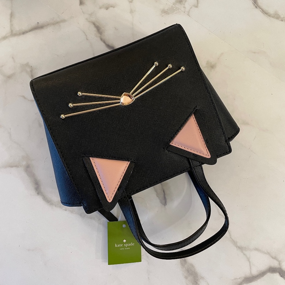NWT Kate Spade Jazz Things Up Mini Hayden Black Cat Crossbody Cat Bag